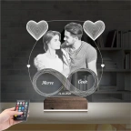 Kalp Sevgiliye Hediye Fotoğraflı 3D Lamba - Masa Gece Lambası