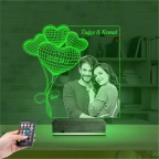Kalp Sevgiliye Hediye Fotoğraflı 3D Lamba - Masa Gece Lambası