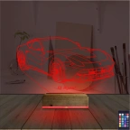 Spor Araba Ferrari Kişiye Özel 3D Lamba - Masa Gece Lambası