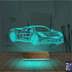 Spor Araba Chevrolet Kişiye Özel 3D Lamba - Masa Gece Lambası
