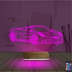 Spor Araba Chevrolet Kişiye Özel 3D Lamba - Masa Gece Lambası