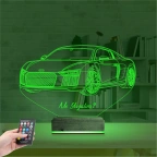 Spor Araba Audi Kişiye Özel 3D Lamba - Masa Gece Lambası