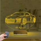 Spor Araba Audi Kişiye Özel 3D Lamba - Masa Gece Lambası