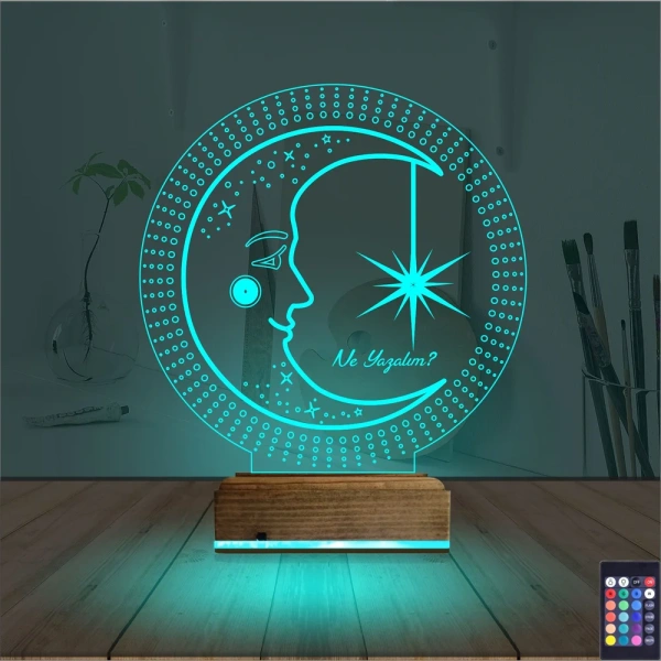 Ay Dede Kişiye Özel 3D Lamba - Masa Gece Lambası