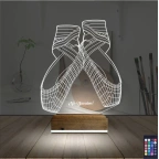 Balerin Bale Ayakkabısı Kişiye Özel 3D Lamba - Masa Gece Lambası