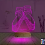 Balerin Bale Ayakkabısı Kişiye Özel 3D Lamba - Masa Gece Lambası