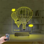 Uçan Balon Kişiye Özel 3D Lamba - Masa Gece Lambası