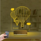 Uçan Balon Kişiye Özel 3D Lamba - Masa Gece Lambası