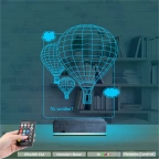 Uçan Balon Kişiye Özel 3D Lamba - Masa Gece Lambası