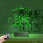 Bateri Baterist Kişiye Özel 3D Lamba - Masa Gece Lambası