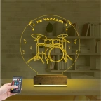 Bateri Baterist Kişiye Özel 3D Lamba - Masa Gece Lambası