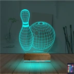 Bowling Topu Kişiye Özel 3D Lamba - Masa Gece Lambası