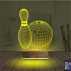 Bowling Topu Kişiye Özel 3D Lamba - Masa Gece Lambası
