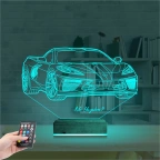 Araba Chevrolet Corvette Kişiye Özel 3D Lamba - Masa Gece Lambası