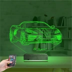 Araba Chevrolet Corvette Kişiye Özel 3D Lamba - Masa Gece Lambası