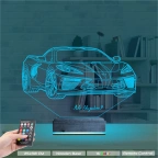 Araba Chevrolet Corvette Kişiye Özel 3D Lamba - Masa Gece Lambası
