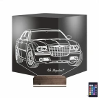 Araba Crysler C300 Kişiye Özel 3D Lamba - Masa Gece Lambası