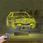 Araba Crysler C300 Kişiye Özel 3D Lamba - Masa Gece Lambası