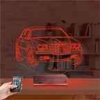 Araba Crysler C300 Kişiye Özel 3D Lamba - Masa Gece Lambası