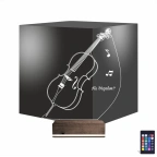 Çello Enstrüman Müzik Kişiye Özel 3D Lamba - Masa Gece Lambası
