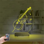 Çello Enstrüman Müzik Kişiye Özel 3D Lamba - Masa Gece Lambası