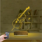 Çello Enstrüman Müzik Kişiye Özel 3D Lamba - Masa Gece Lambası