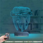 Diş Hekimi Hediye Kişiye Özel 3D Lamba - Masa Gece Lambası