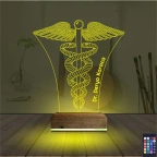 Doktor Tıp Logo Kişiye Özel 3D Lamba - Masa Gece Lambası