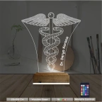 Doktor Tıp Logo Kişiye Özel 3D Lamba - Masa Gece Lambası