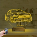 Spor Araba Mustang Kişiye Özel 3D Lamba - Masa Gece Lambası
