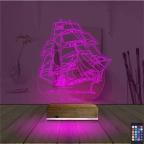 Gemi Kaptan Kişiye Özel 3D Lamba - Masa Gece Lambası