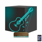 Klasik Gitar Müzik Kişiye Özel 3D Lamba - Masa Gece Lambası