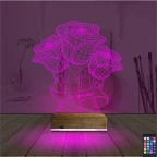 Sevgiliye Gül Kişiye Özel 3D Lamba - Masa Gece Lambası