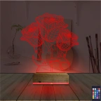 Sevgiliye Gül Kişiye Özel 3D Lamba - Masa Gece Lambası