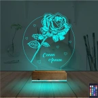 Gül Canım Annem Kişiye Özel 3D Lamba - Masa Gece Lambası