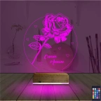Gül Canım Annem Kişiye Özel 3D Lamba - Masa Gece Lambası