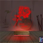 Gül Canım Annem Kişiye Özel 3D Lamba - Masa Gece Lambası