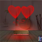 Kalp Sevgiliye Hediye Kişiye Özel 3D Lamba - Masa Gece Lambası