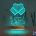 Kalp Sevgiliye Hediye Kişiye Özel 3D Lamba - Masa Gece Lambası