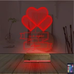 Kalp Sevgiliye Hediye Kişiye Özel 3D Lamba - Masa Gece Lambası