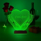 Kalp Sevgiliye Hediye Kişiye Özel 3D Lamba - Masa Gece Lambası