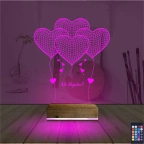 Kalp Sevgiliye Hediye Kişiye Özel 3D Lamba - Masa Gece Lambası