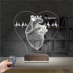 Kalp Doktoru Cerrah Kişiye Özel 3D Lamba - Masa Gece Lambası