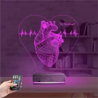Kalp Doktoru Cerrah Kişiye Özel 3D Lamba - Masa Gece Lambası