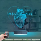 Kalp Doktoru Cerrah Kişiye Özel 3D Lamba - Masa Gece Lambası