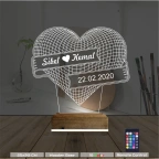 Kalp Sevgiliye Hediye Kişiye Özel 3D Lamba - Masa Gece Lambası