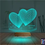 Kalp Sevgiliye Hediye Kişiye Özel 3D Lamba - Masa Gece Lambası