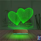 Kalp Sevgiliye Hediye Kişiye Özel 3D Lamba - Masa Gece Lambası