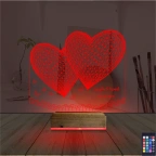 Kalp Sevgiliye Hediye Kişiye Özel 3D Lamba - Masa Gece Lambası