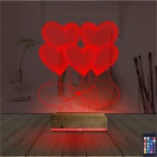 Kalp Sevgiliye Hediye Kişiye Özel 3D Lamba - Masa Gece Lambası